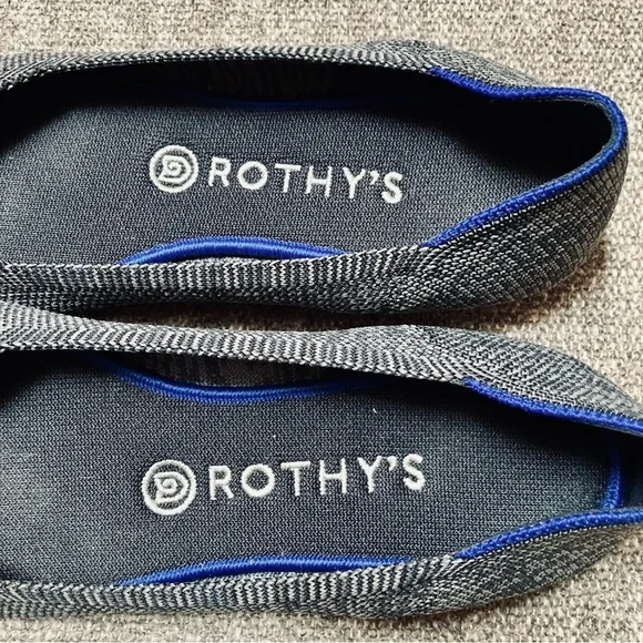 Rothy’s The Flat Round Toe gray w/ pink Comfort Ballet Flats Women’s Size 9 US - Picture 5 of 6